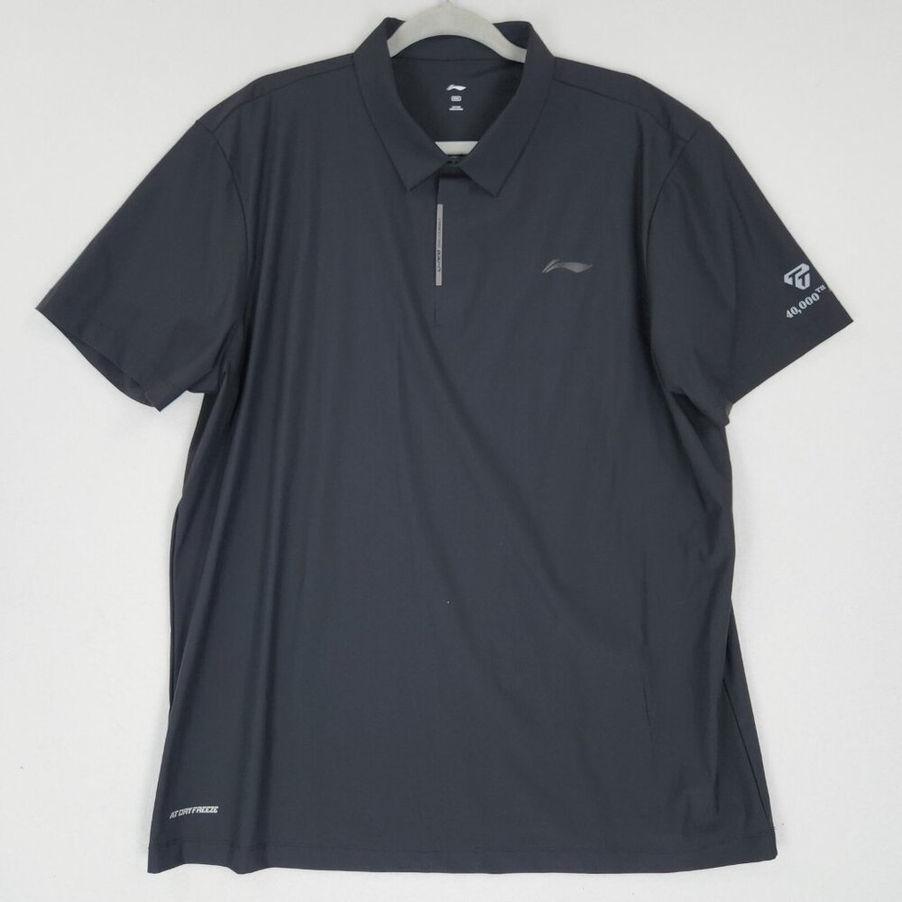 Li Ning Shirt Mens 4XL Black 40000 AT Dry Freeze Short Sleeve Sports Casual Polo